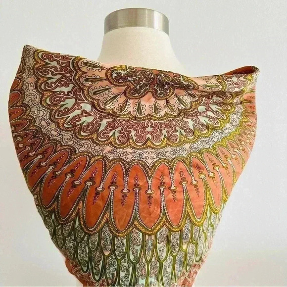 Vintage Scarf Silky Mandala Print - Picture 6 of 7